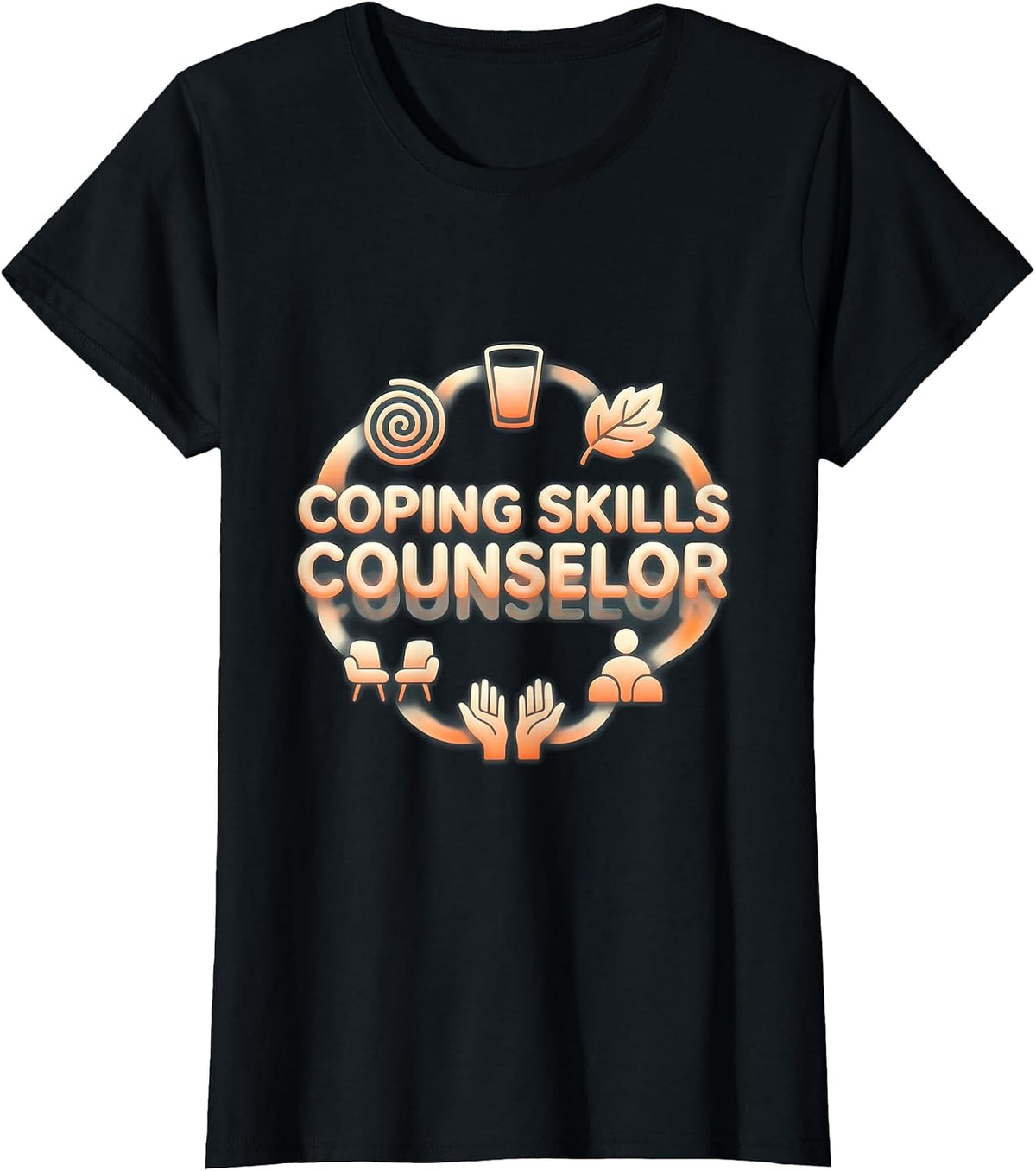 Coping Skills Counselor Mental Health Awareness Therapist T-Shirt - Black