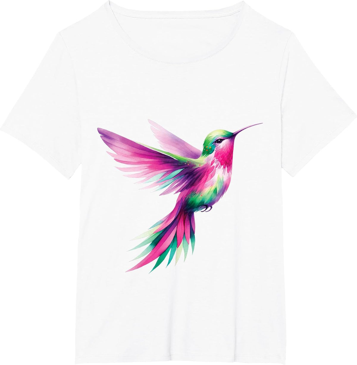 Colorful Hummingbird Lover Nature Graphic T-Shirt - White
