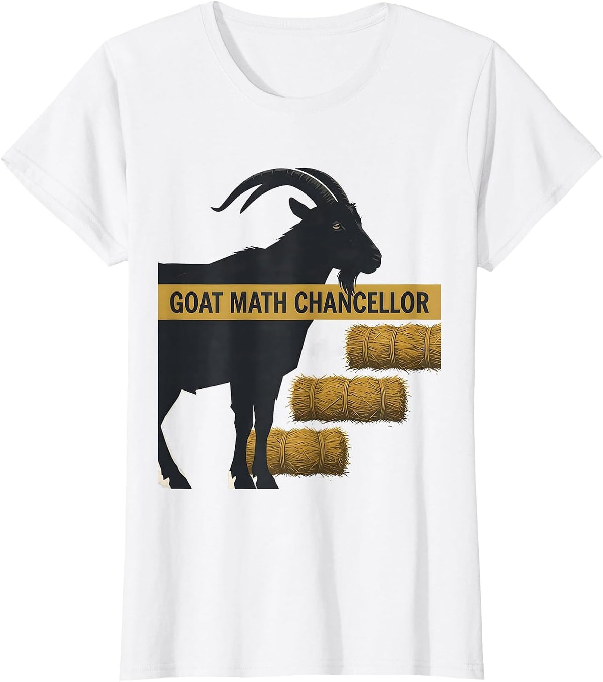 Women's Goat Math Chancellor Funny Goat Owner Farmer Humor T-Shirt - White