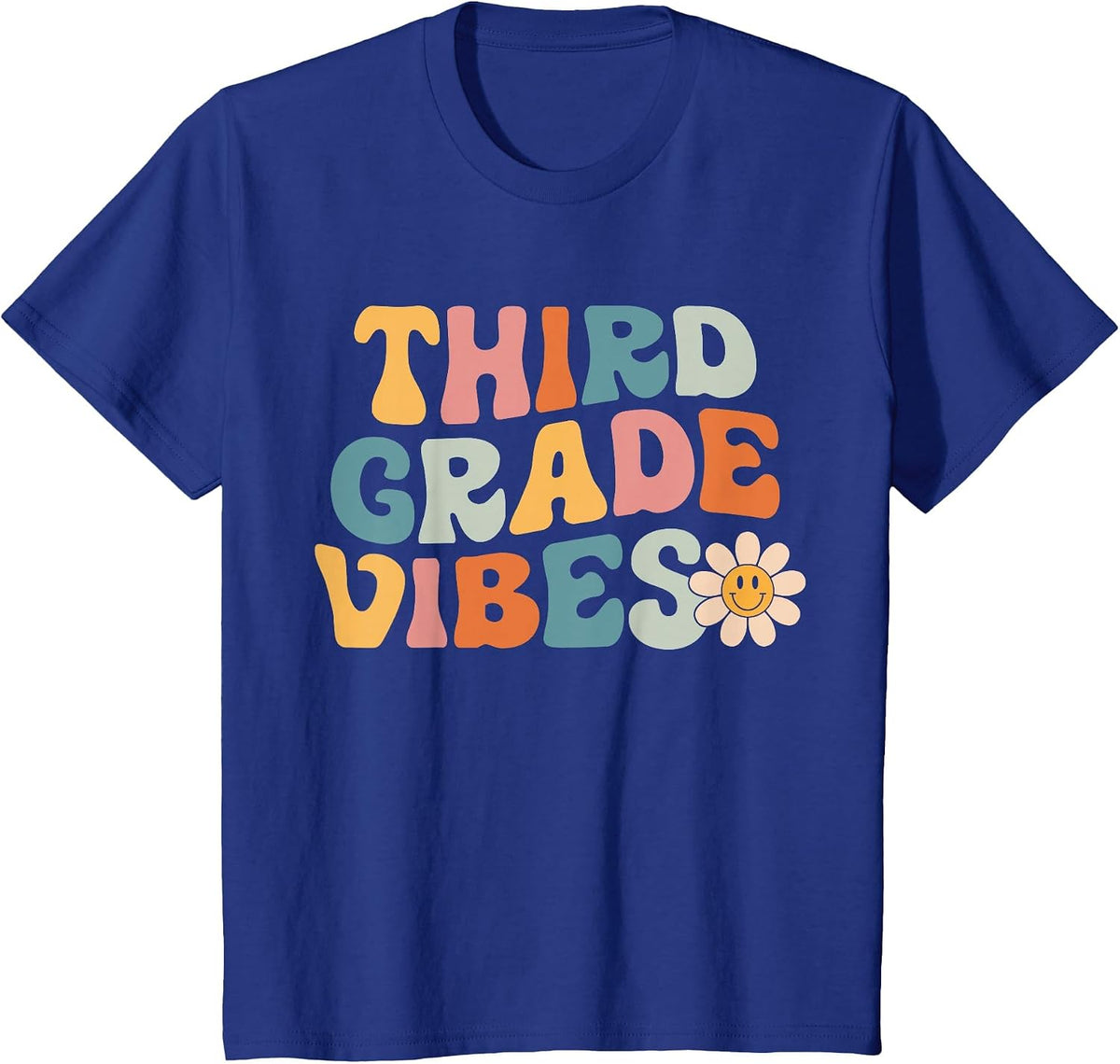 Third Grade Vibes - 3rd Grade Team Retro 1st Day of School T-Shirt - Royal Blue