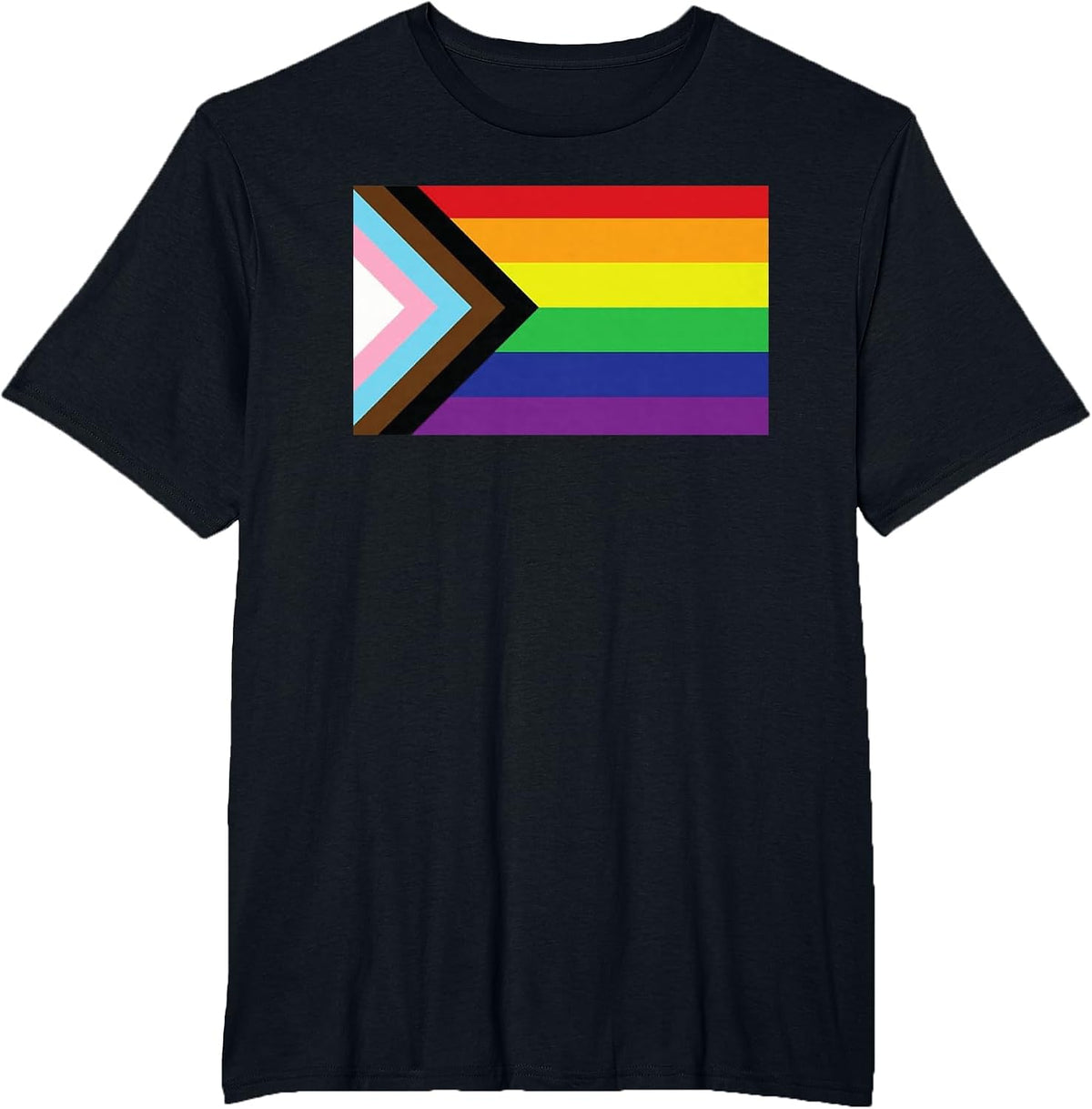 Progress Pride Flag T-Shirt - Black
