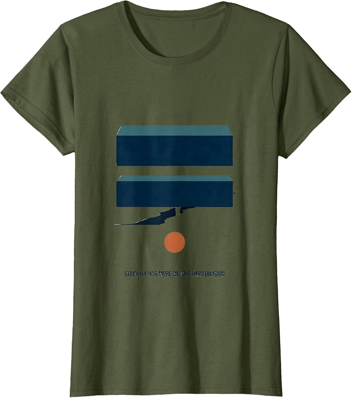 Women's Equality Has More Weight Than Division Antiracism Math T-Shirt - Olive Green