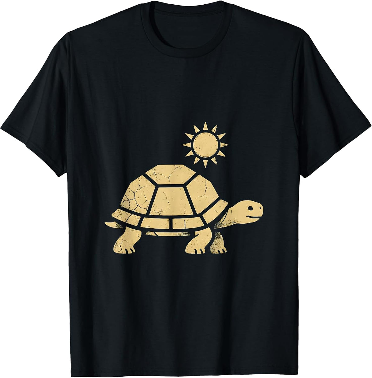 Men's Desert Tortoise Walking Under Hot Sun Western T-Shirt - Black