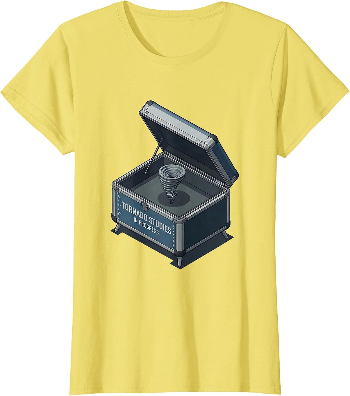 Tornado Studies In Progress Funny Storm Chaser Meteorology T-Shirt - Lemon Yellow
