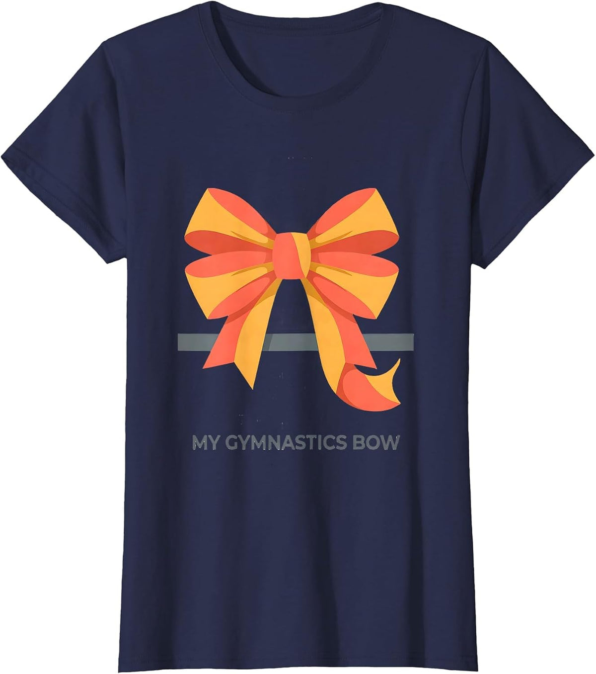 Women's My Gymnastics Bow Cute Coquette Bow Gymnasts Women Girls T-Shirt - Navy Blue