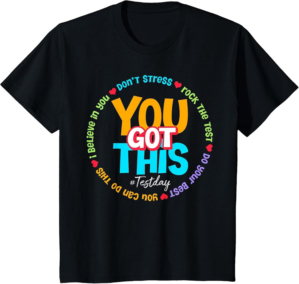 Test Day Rock The Test Teacher Testing Day You Got This T-Shirt - Black