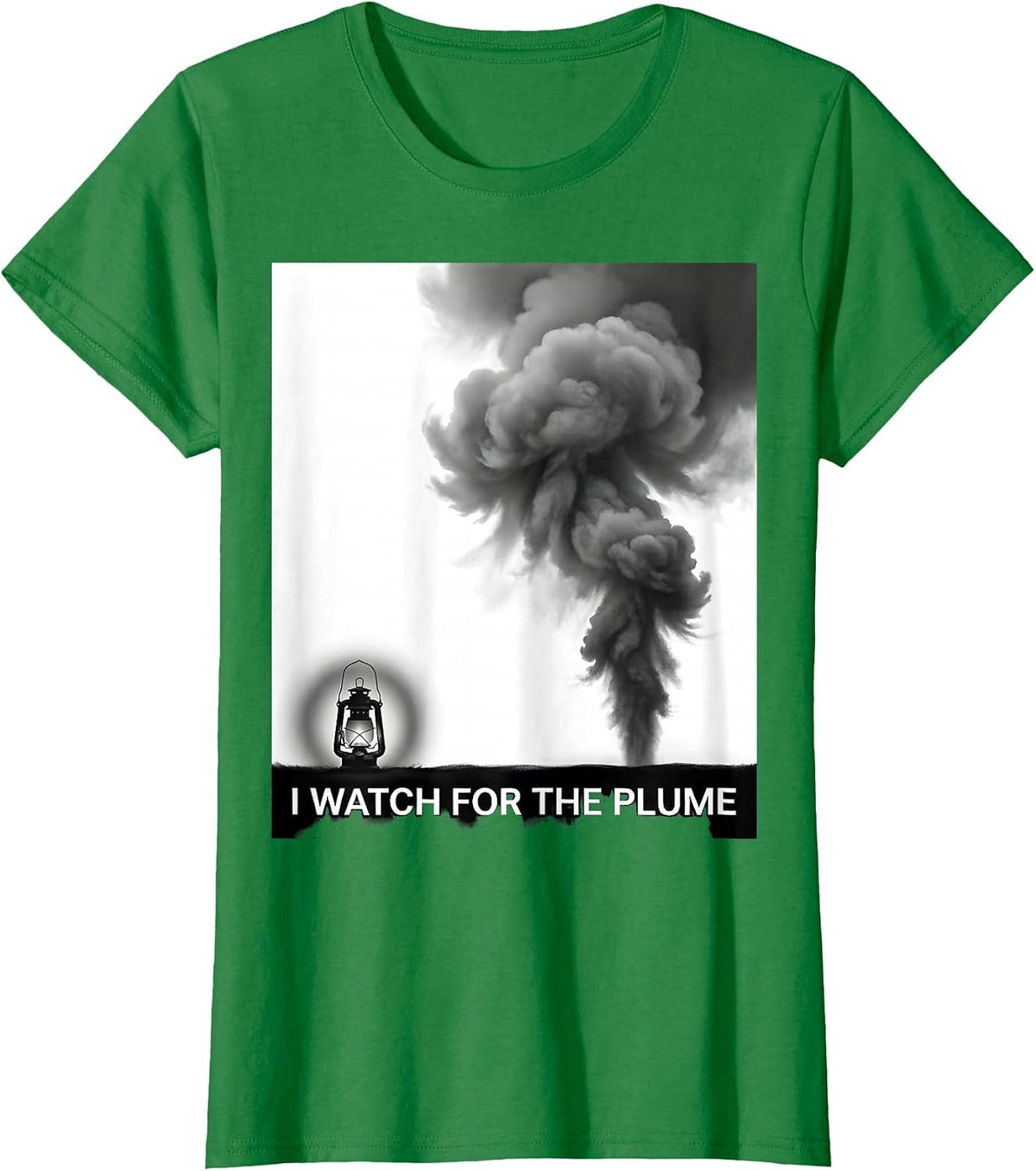 Women's I Watch For The Plume Patriotic Steam Train Enthusiast T-Shirt - Kelly Green