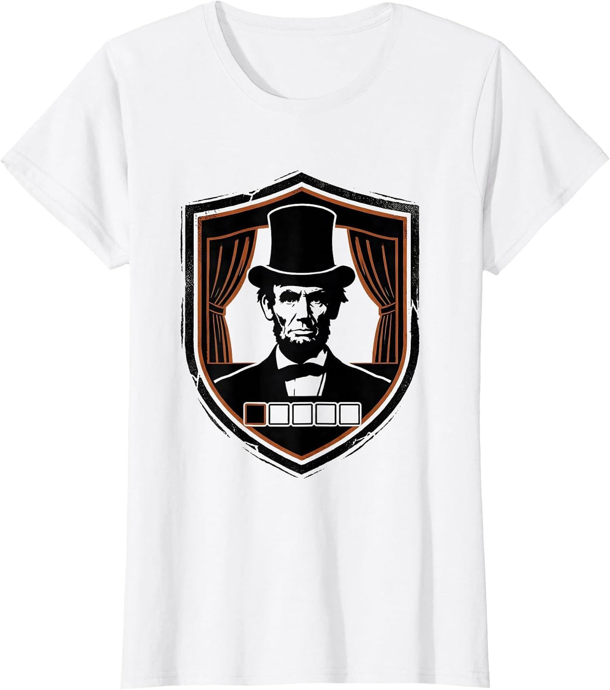 Sealed Shield Badge Abraham Lincoln Satirical History Humor T-Shirt - White