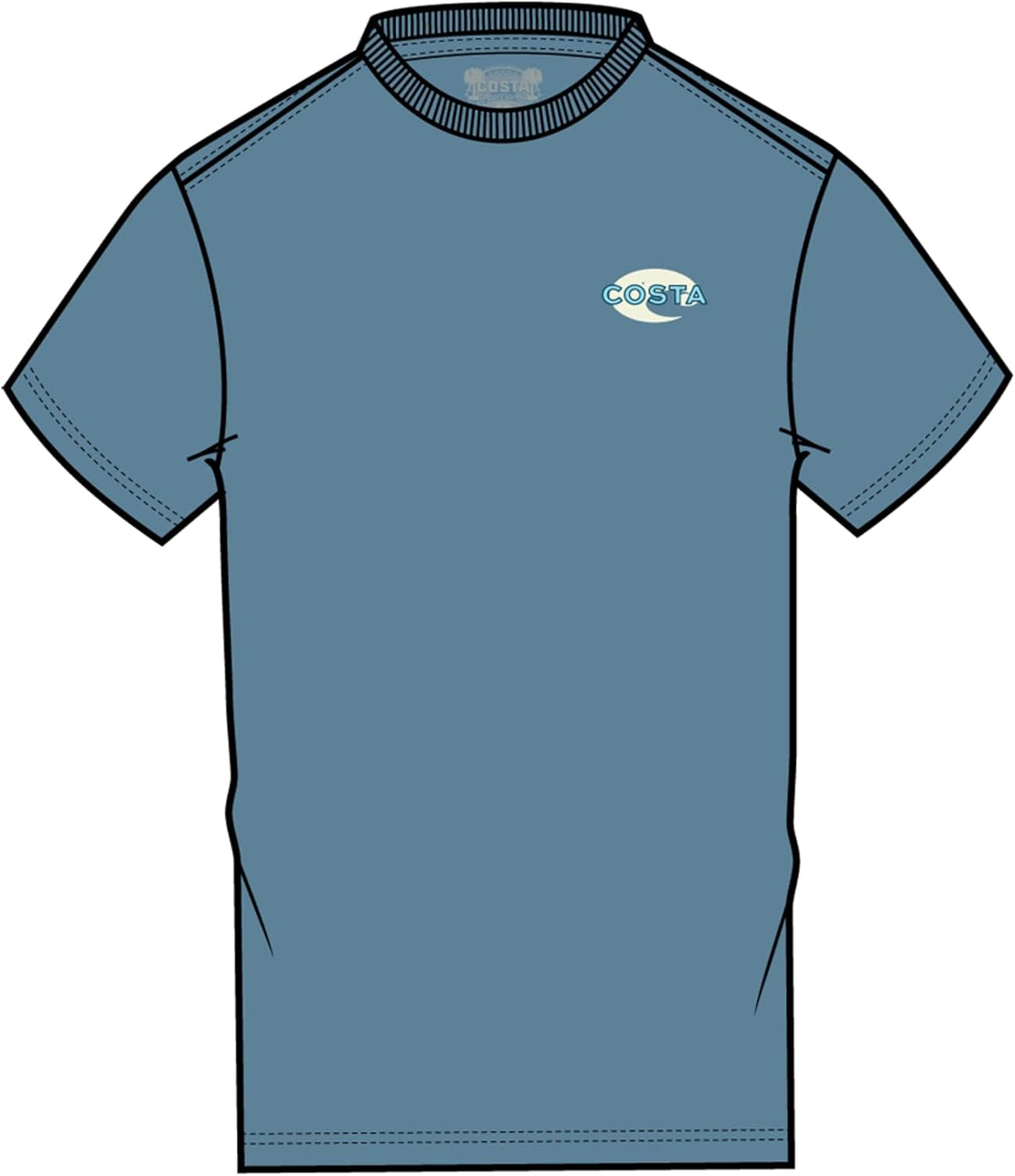 Costa Del Mar Mens Cannery Row Bass T-Shirt - Blue