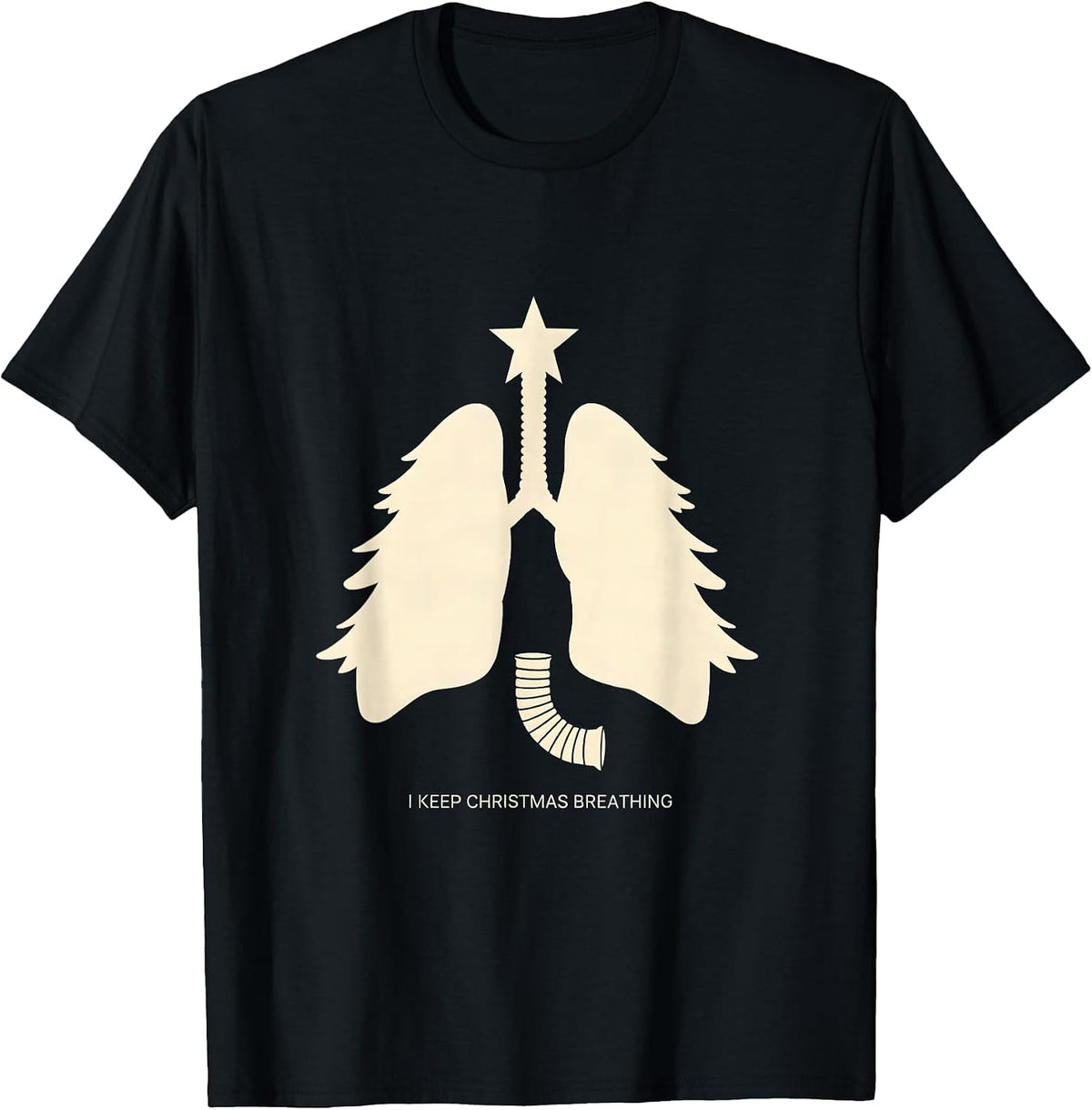 Men's I Keep Christmas Breathing Funny Respiratory Therapist Lung T-Shirt - Black