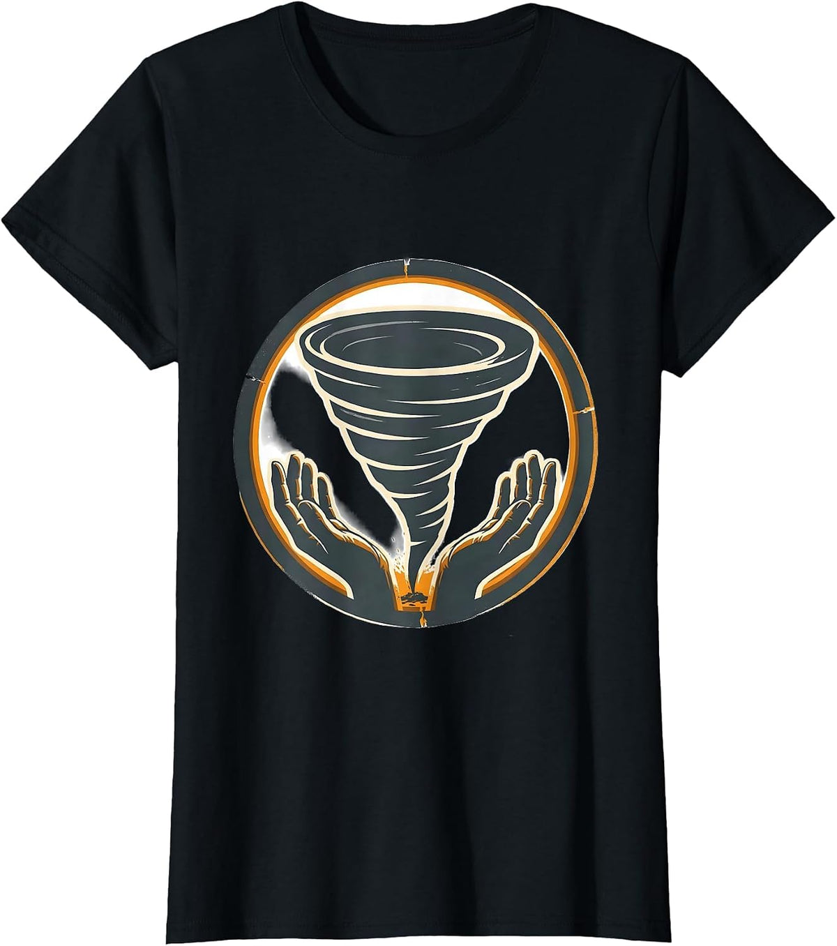 Tornado Funnel Badge Storm Chaser Meteorology Enthusiast T-Shirt - Black