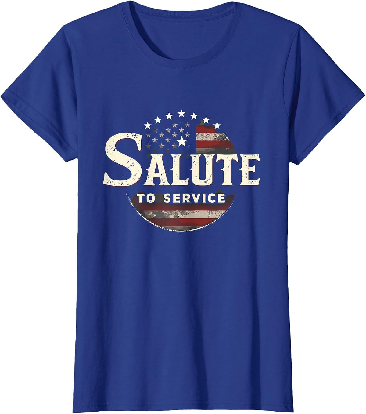 Military Pride Support Our Troops Veterans Tribute USA T-Shirt - Royal Blue