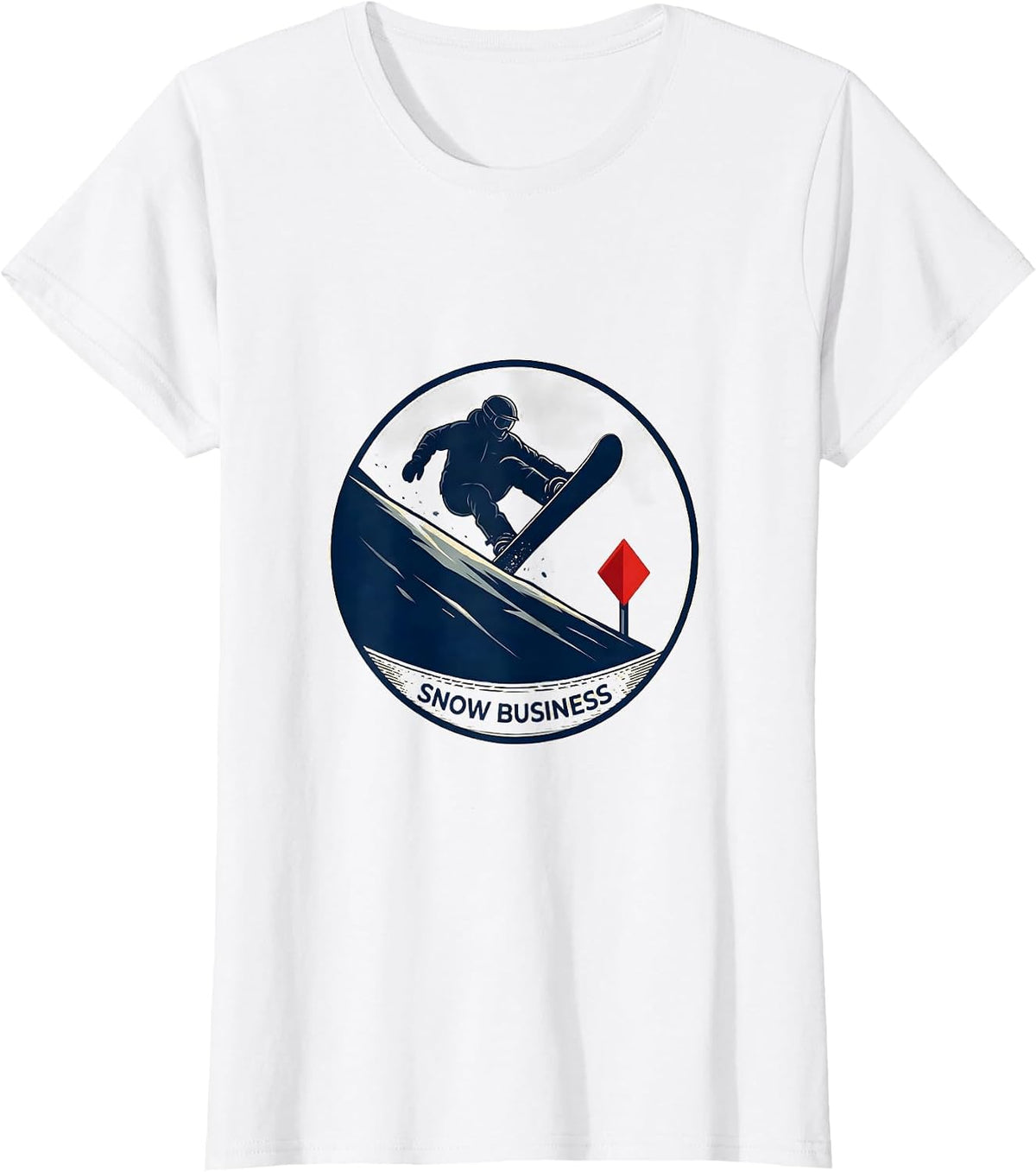 Snow Business Funny Ski Dad Snowboarder Winter Sports Gift T-Shirt - White