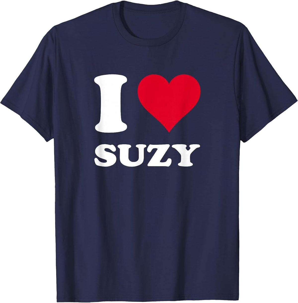 Red Heart I Love Suzy T-Shirt - Navy Blue