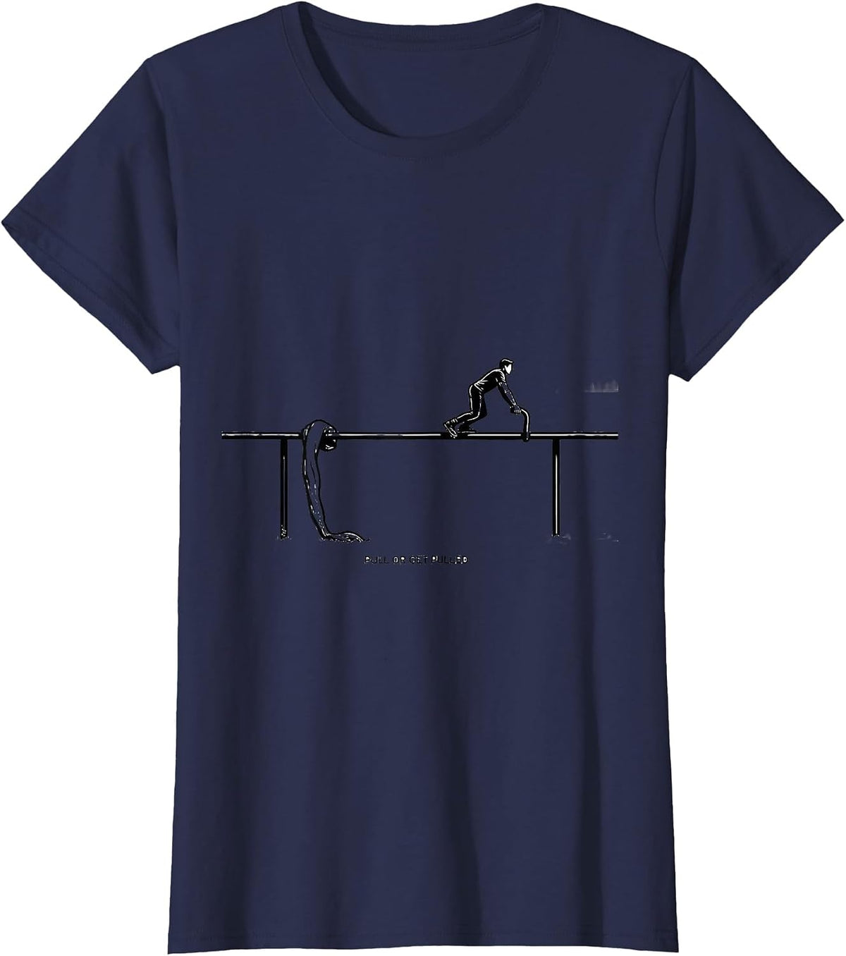 Women's Pull Or Get Pulled Funny Ski Snowboard Dad Gift T-Shirt - Navy Blue