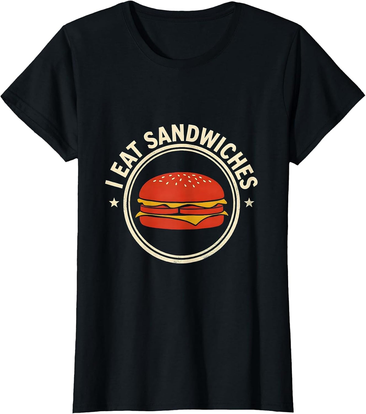 I Eat Sandwiches Funny Food Novelty Humor T-Shirt - Black