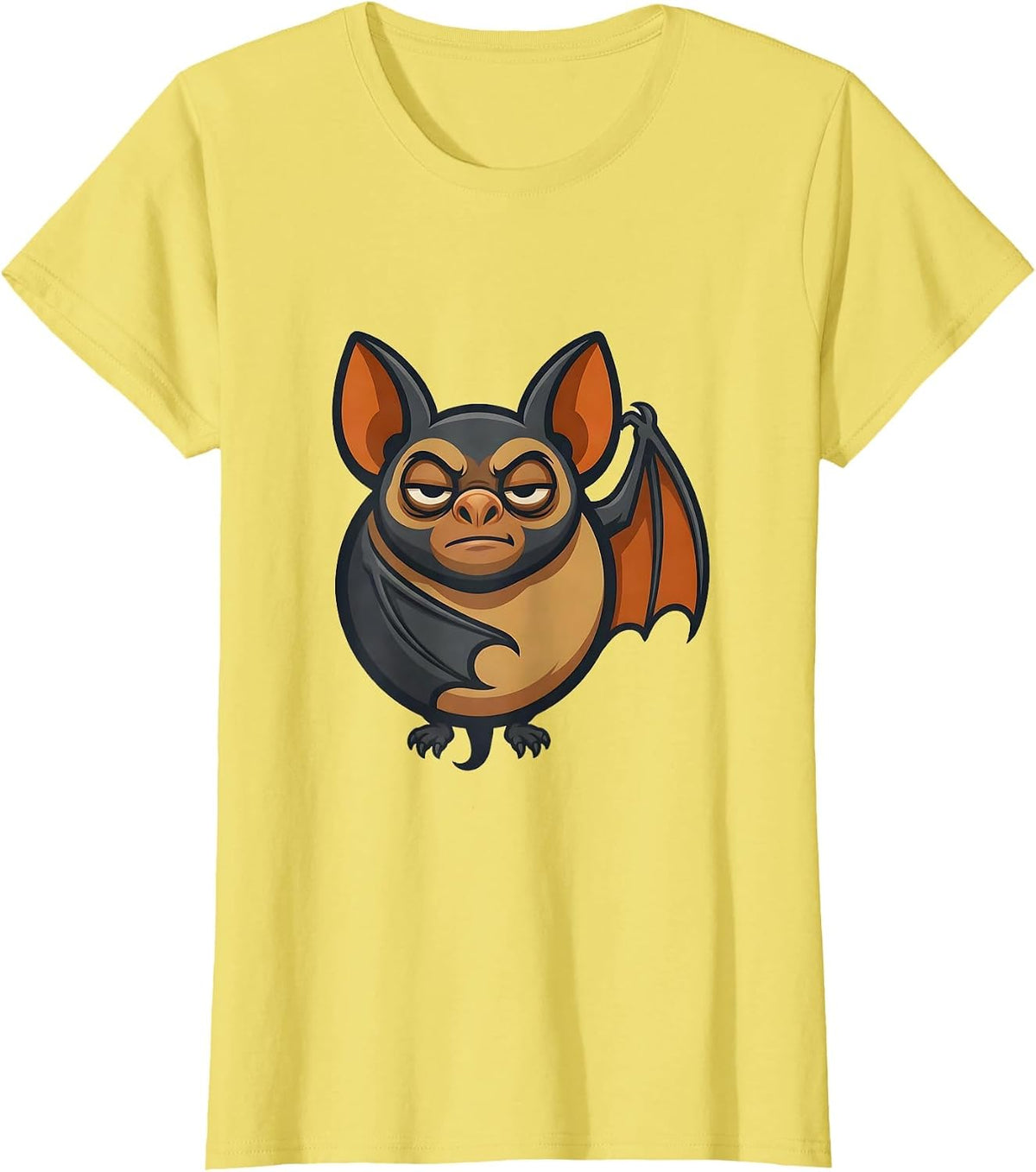 Women's Fruit Bat Mascot Vintage Bat Lover Halloween Nature T-Shirt - Lemon Yellow