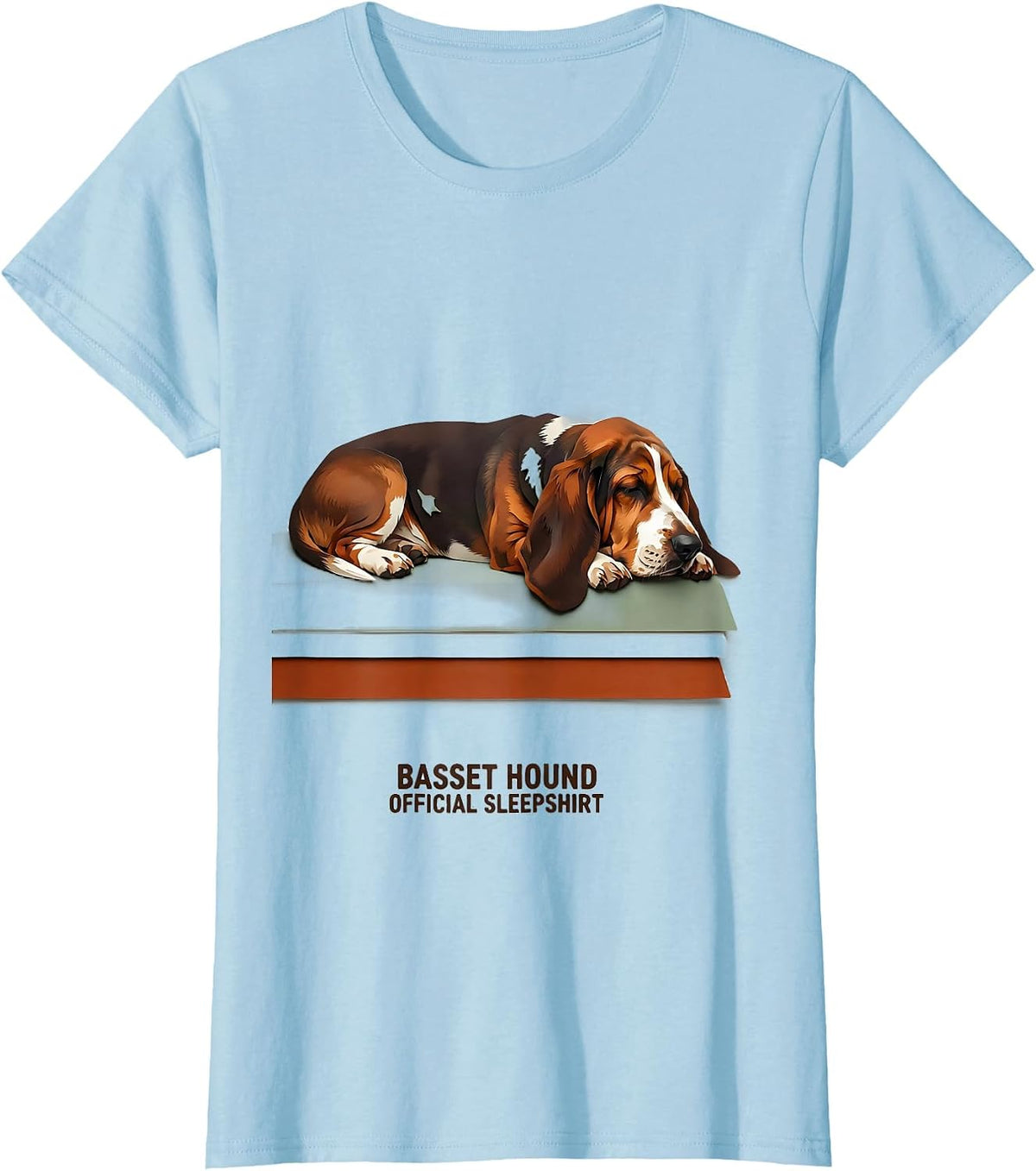 Women's Basset Hound Official Sleepshirt Funny Dog Lover Pajama T-Shirt - Baby Blue