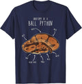 Anatomy of a Ball Python, Funny Pet Reptile Snake Lover T-Shirt - Navy Blue