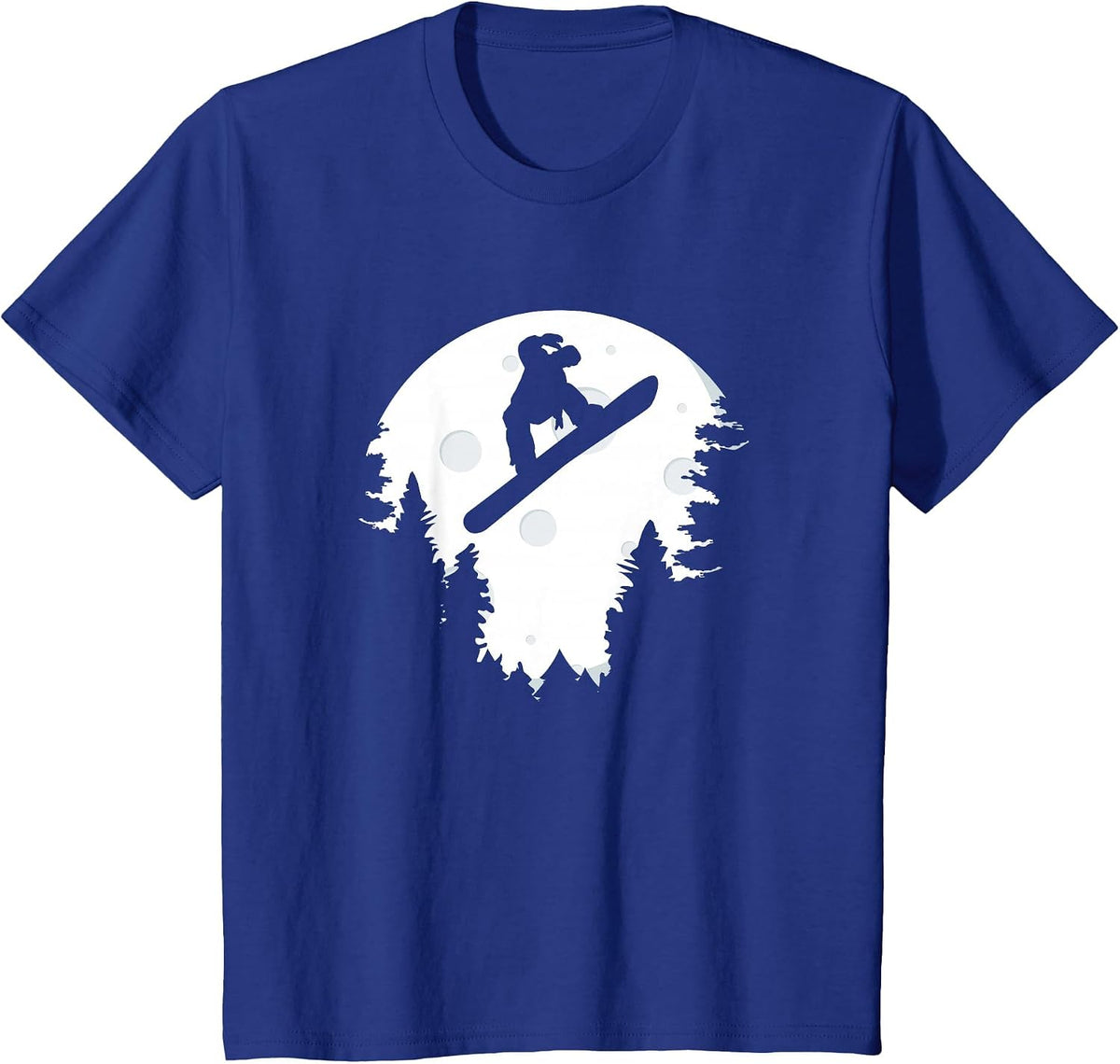 Funny Snowboard in Moon Boys Snowboarder T-Shirt - Royal Blue