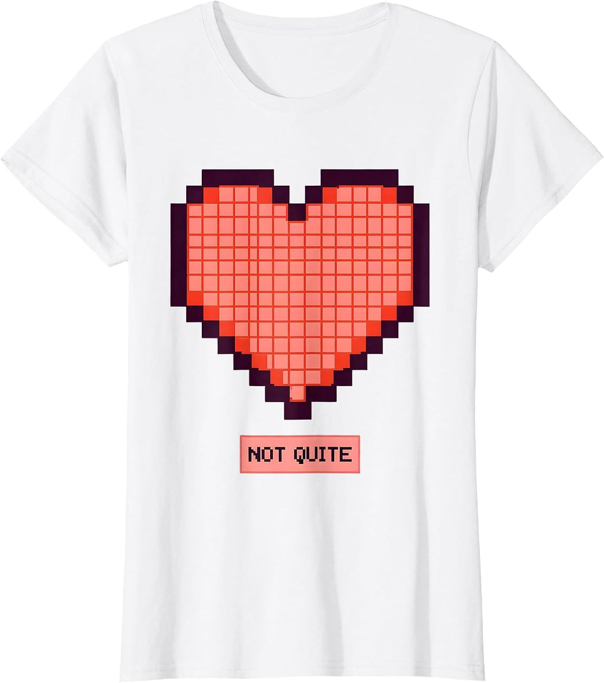 Not Quite Pixel Art Heart Humor Valentines Day Couple Gift T-Shirt - White