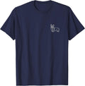 Pembroke Welsh Corgi Minimalist Badge Patch Line Art T-Shirt - Navy Blue
