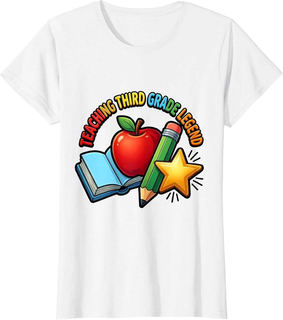 Teaching Third Grade Legend Educator Design T-Shirt - White