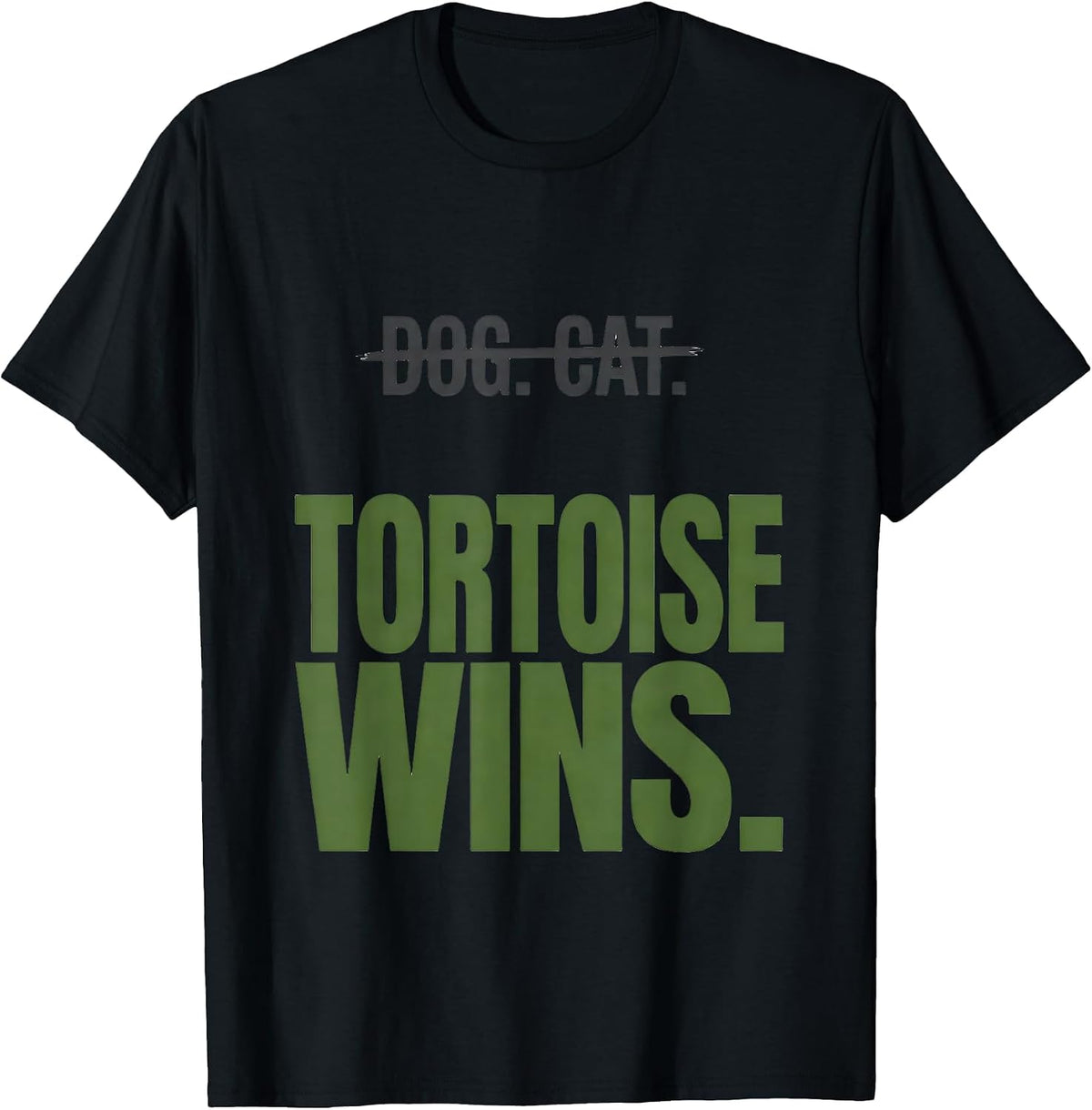 Men's Dog Cat Tortoise Wins Funny Turtle Lover Gift T-Shirt - Black