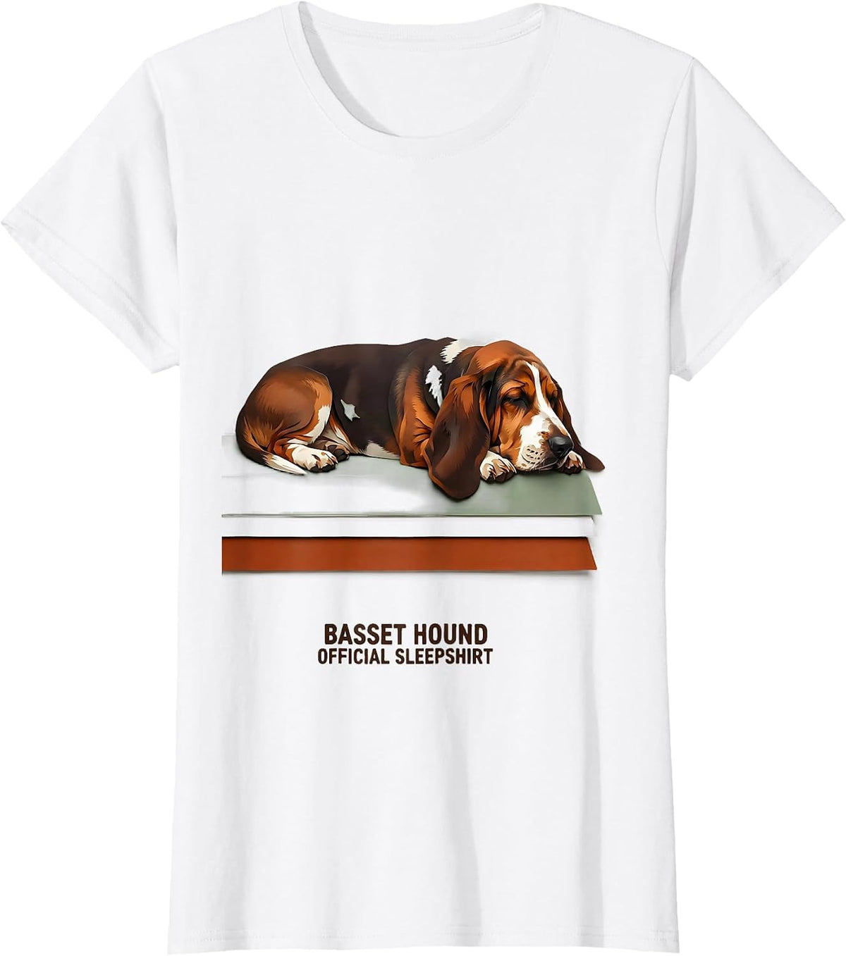 Women's Basset Hound Official Sleepshirt Funny Dog Lover Pajama T-Shirt - White