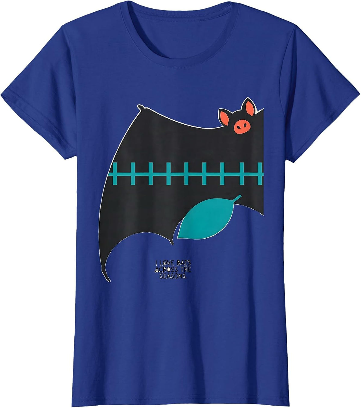 Women's I Love Bats Across The Seasons Vintage Bat Lover Halloween T-Shirt - Royal Blue