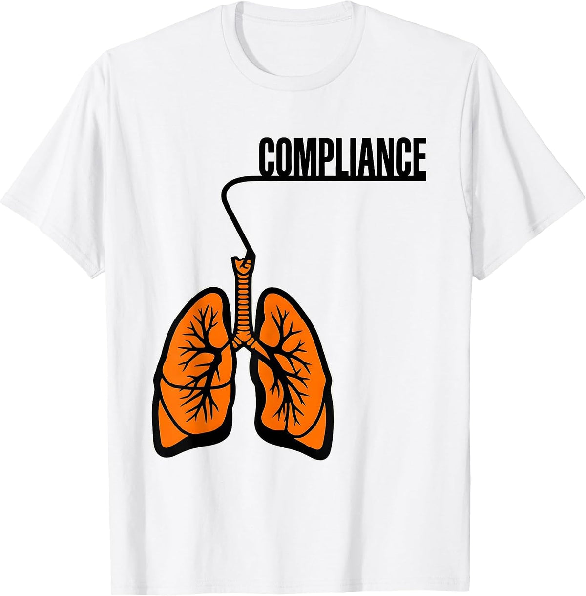 Men's Compliance Stencil Graphic Respiratory Therapist RT T-Shirt - White
