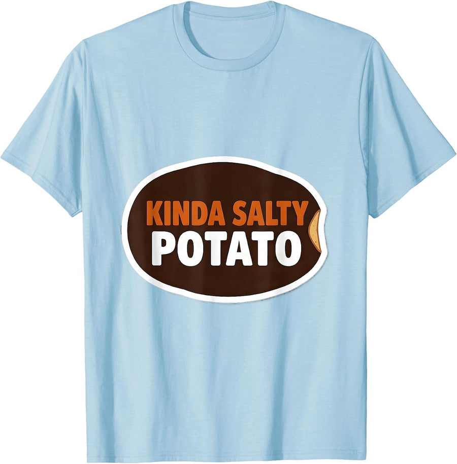 Men's Kinda Salty Potato Funny Grouchy Potato Couple Thanksgiving T-Shirt - Baby Blue