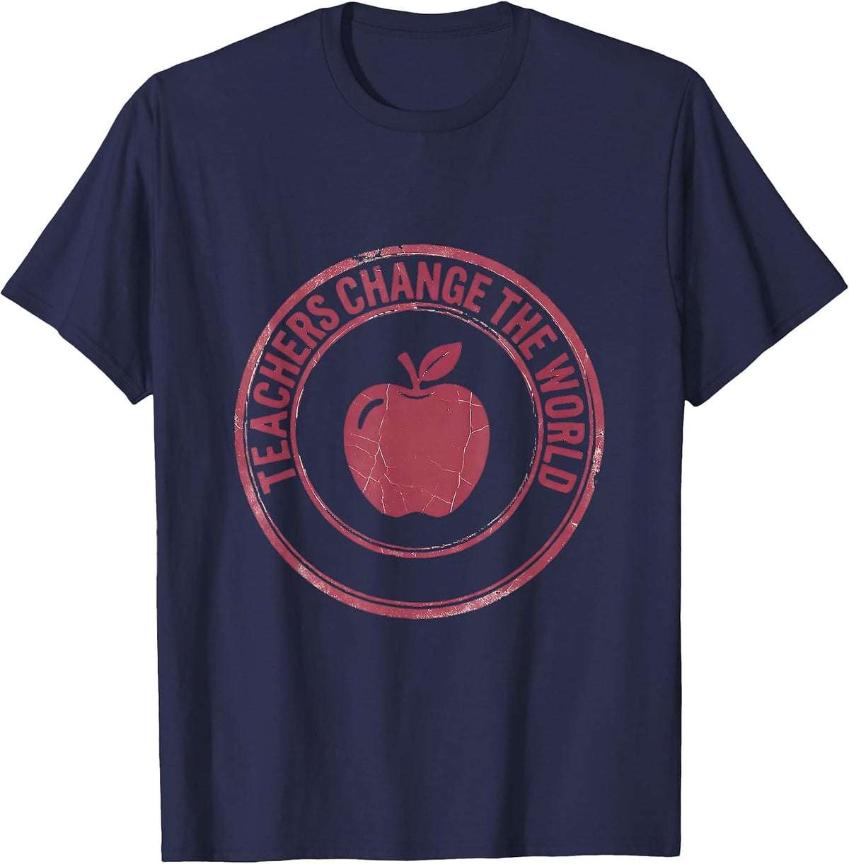 Teachers Change The World First Day of School Design T-Shirt - Navy Blue