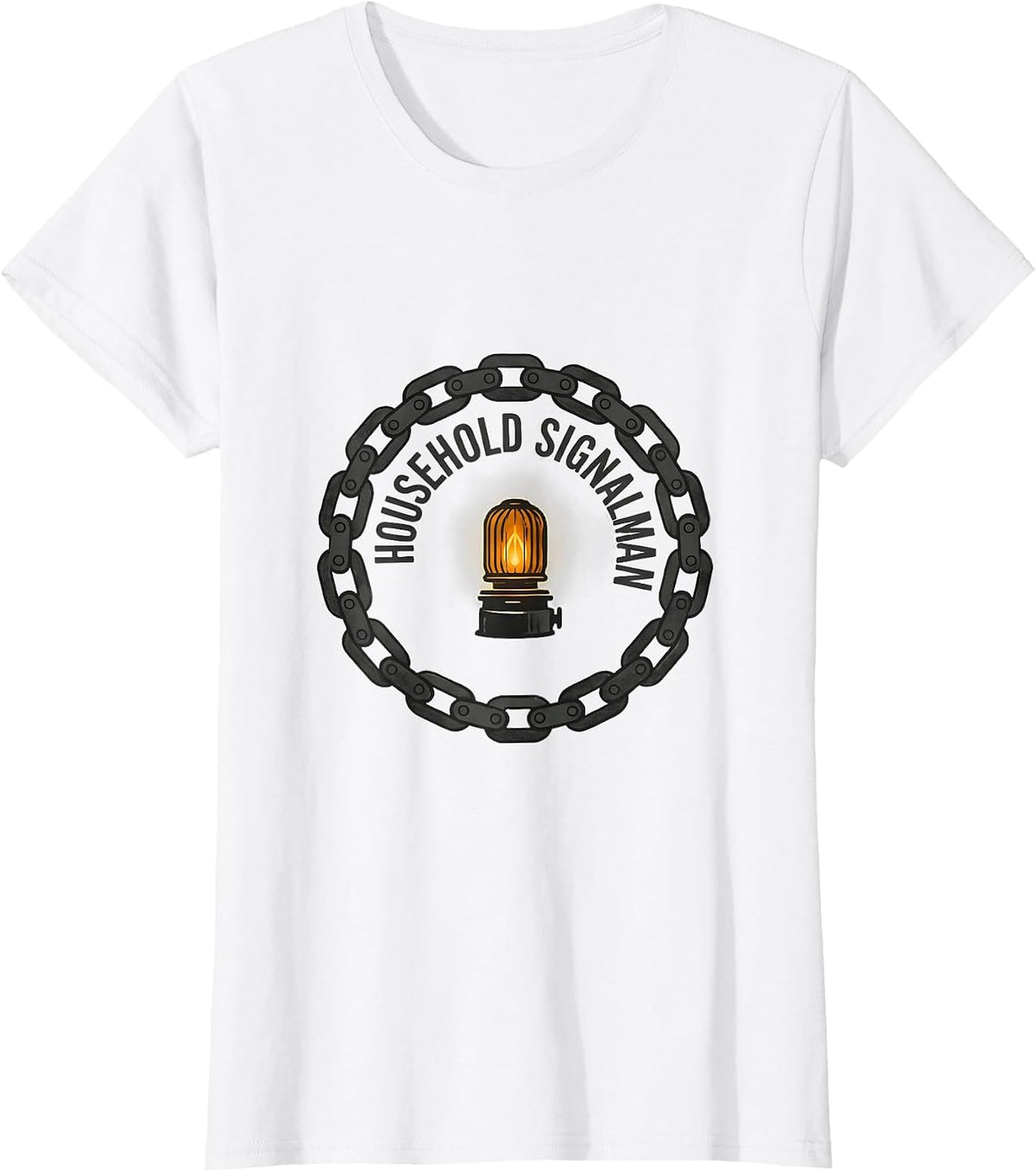 Household Signalman Editorial Conceptual Train Enthusiast T-Shirt - White