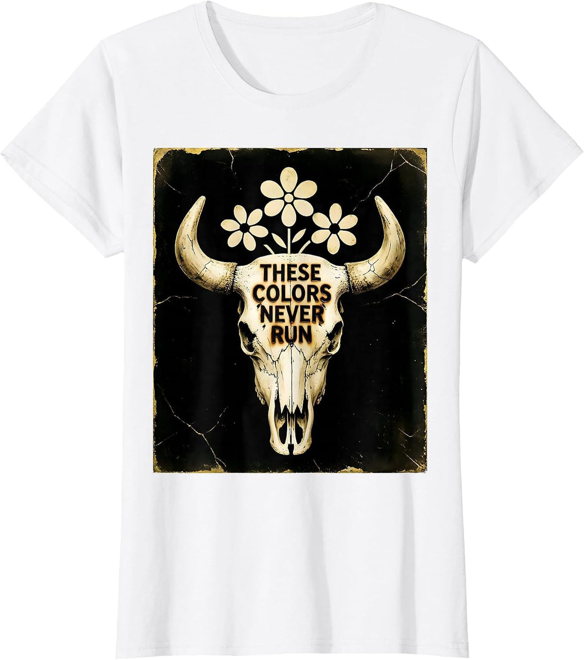 These Colors Never Run Pride Flag Design T-Shirt - White