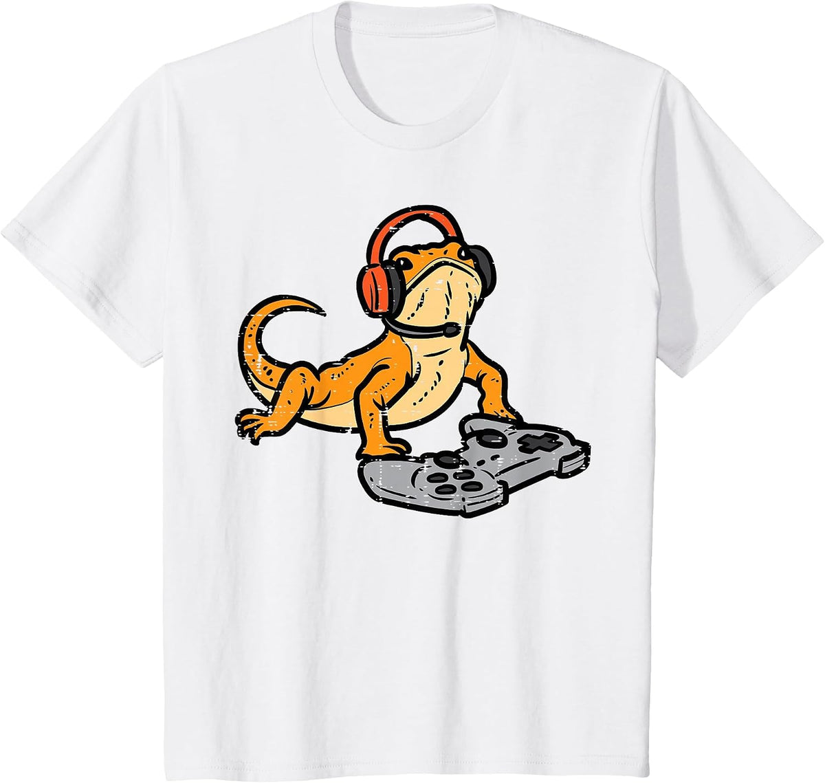 Bearded Dragon Video Gaming Funny Gamer Animal Men Boys Kids T-Shirt - White