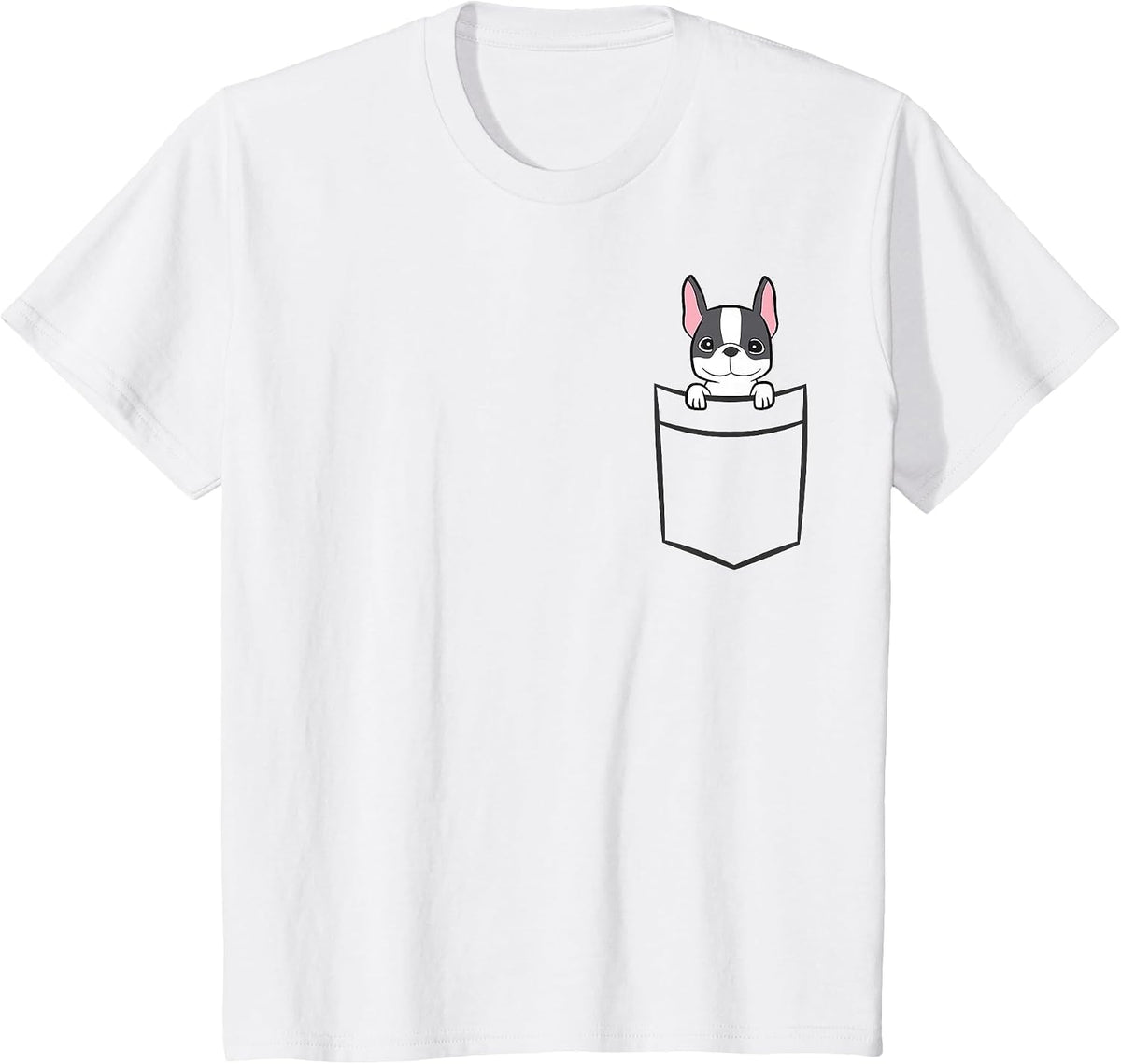 Boston Terrier in The Pocket Cute Boston Terrier Dog T-Shirt - White