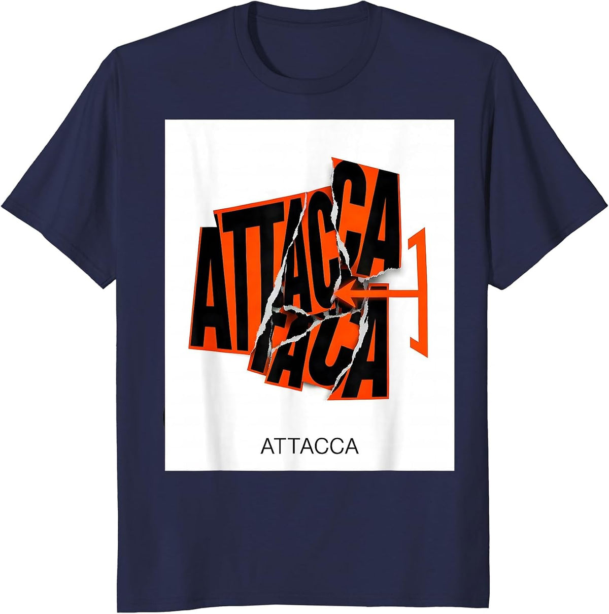 Attacca New Wave Typography Music Teacher Halloween Ghost T-Shirt - Navy Blue