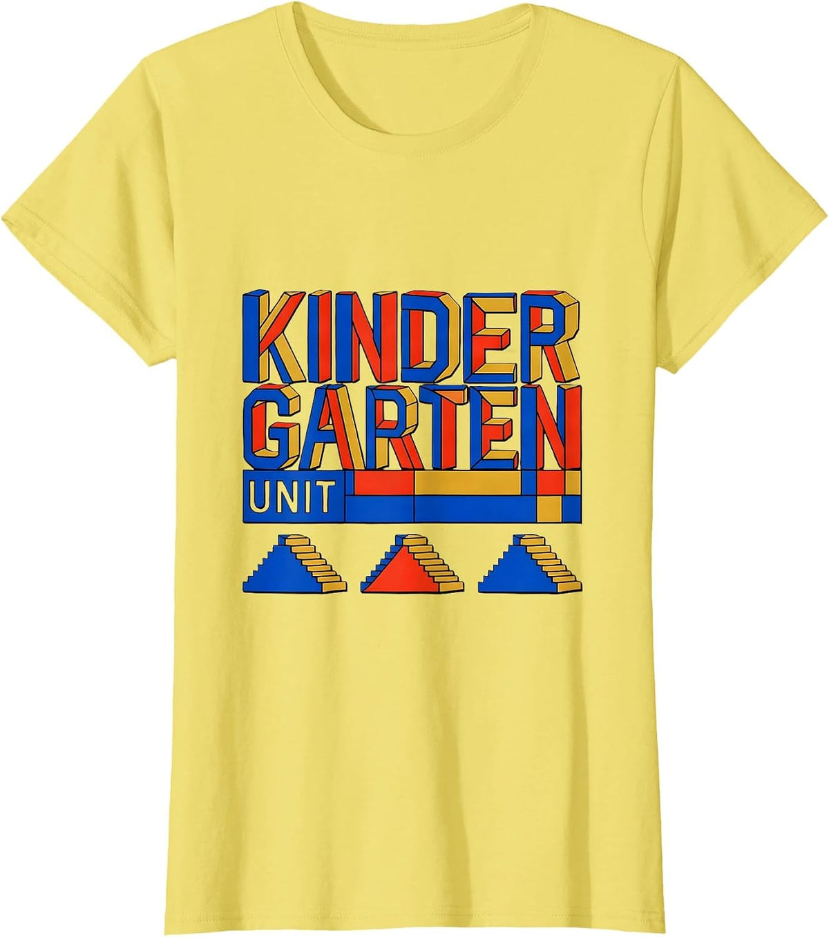 Kindergarten Unit Geometric Teacher Humor Preschool T-Shirt - Lemon Yellow