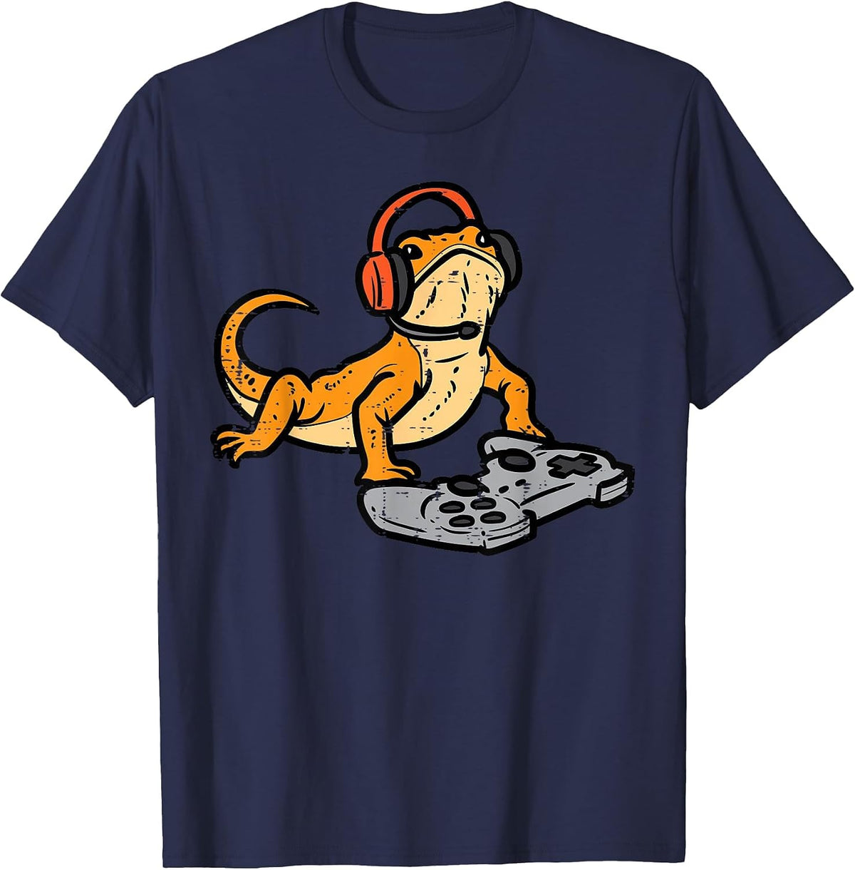 Bearded Dragon Video Gaming Funny Gamer Animal Men Boys Kids T-Shirt - Navy Blue