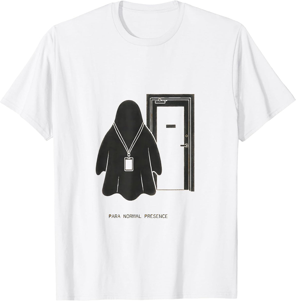 Men's Para Normal Presence Funny Ghost Paraprofessional Halloween T-Shirt - White