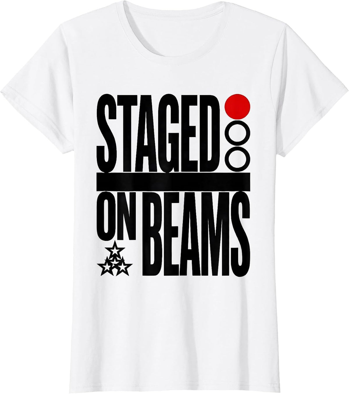 Women's Staged On Beams Brutalist Graphic RC Car Racing American T-Shirt - White