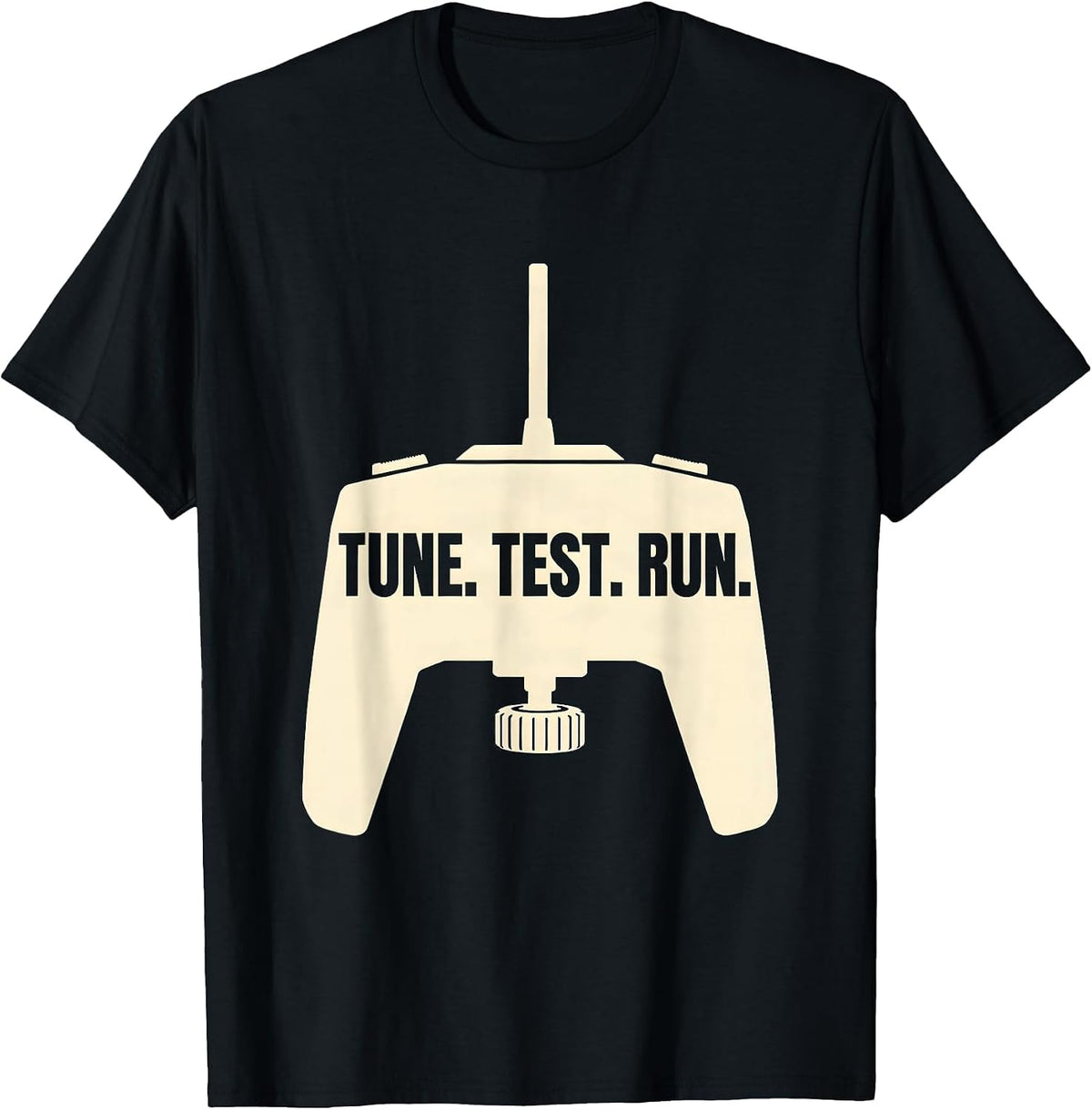 Men's Tune. Test. Run RC Car Racing Silhouette Drag Racing T-Shirt - Black