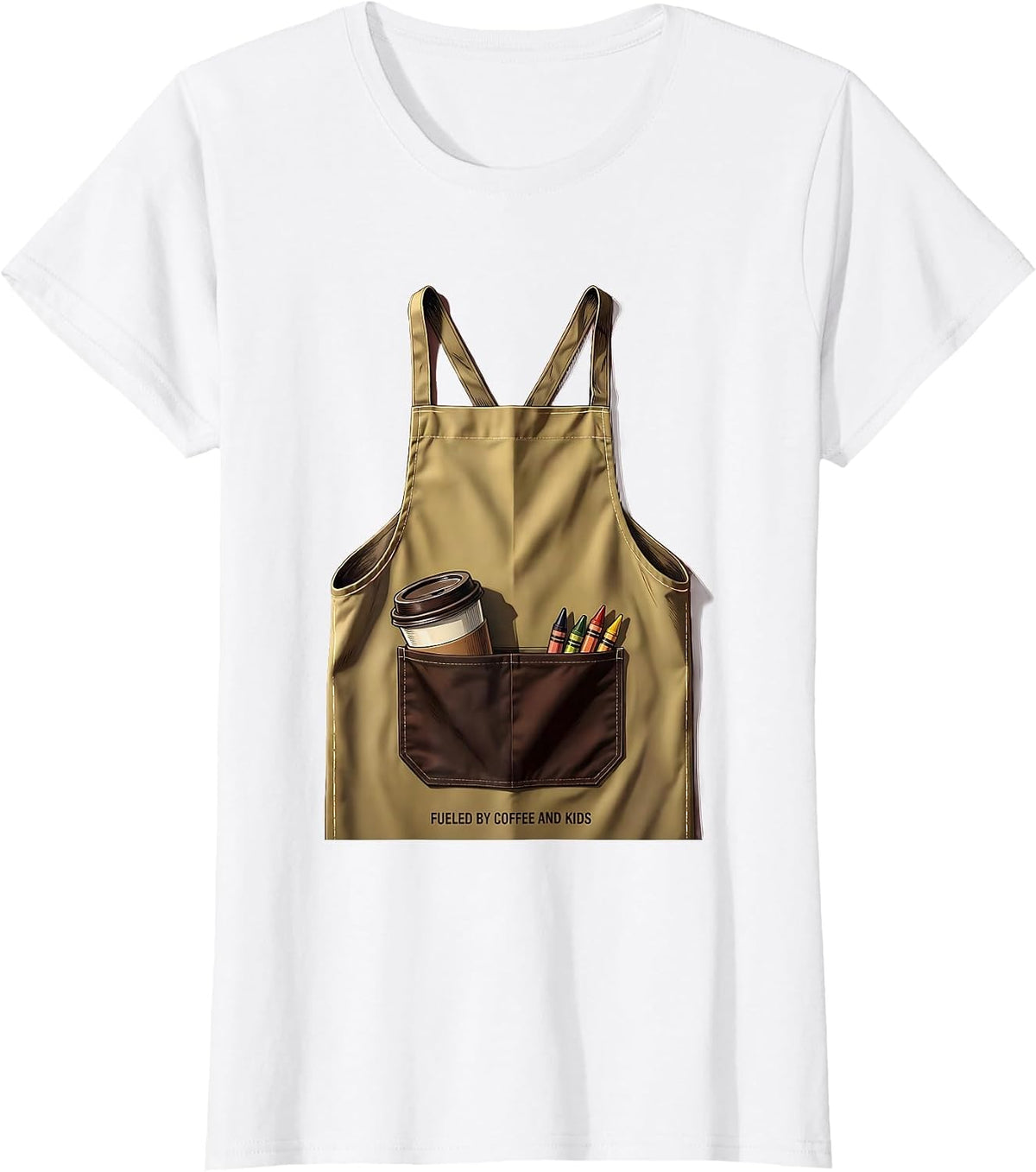 Fueled by Coffee and Kids Paraprofessional Design T-Shirt - White