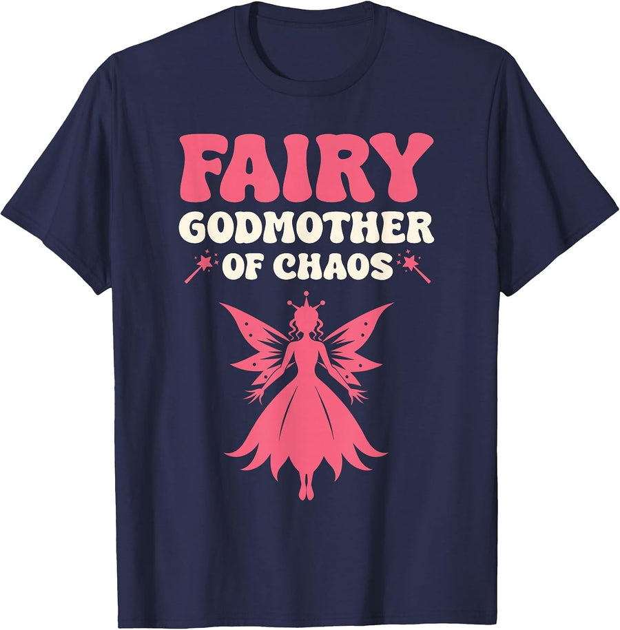 Fairy Godmother of Chaos Design for Women Fairy T-Shirt - Navy Blue