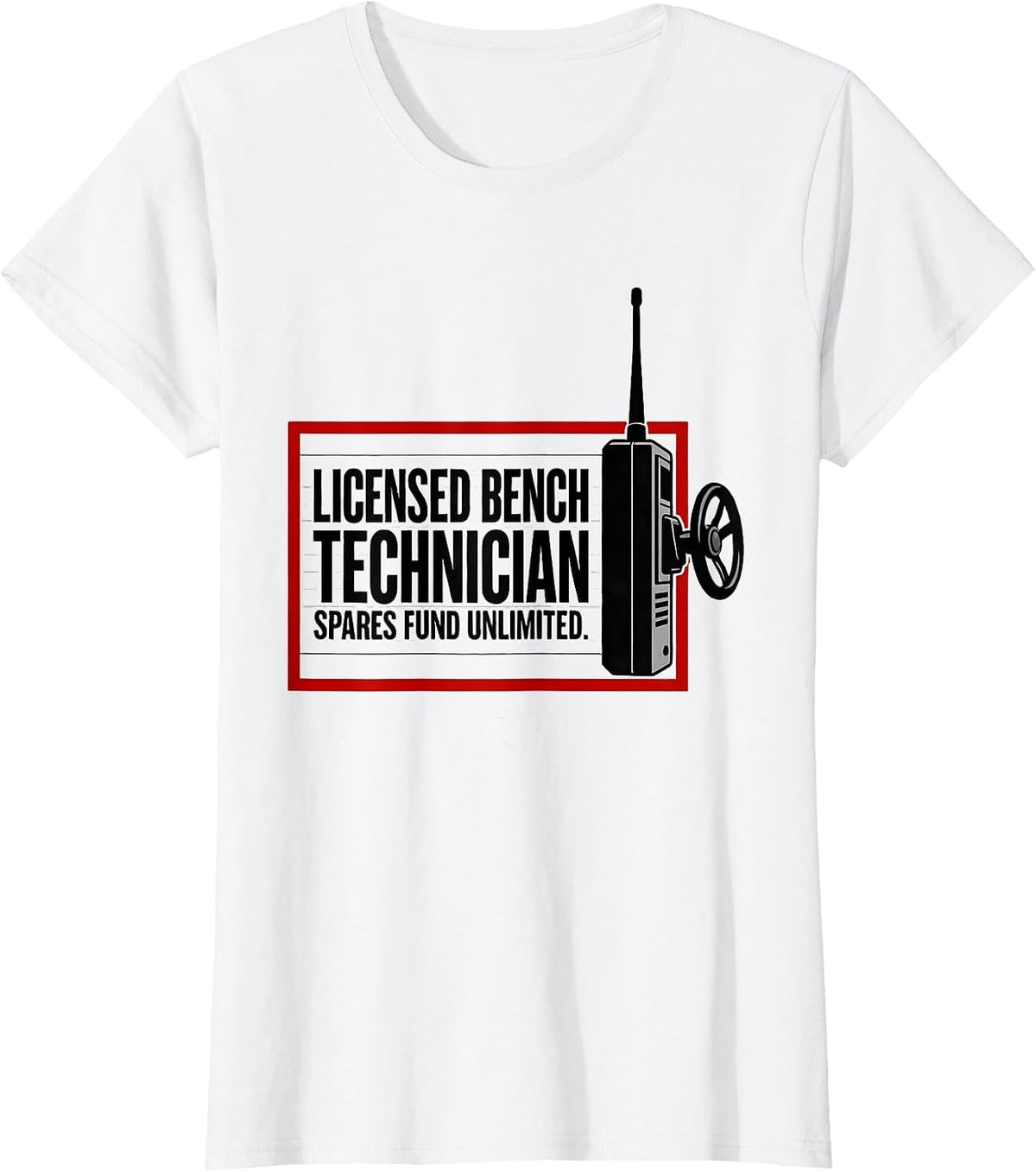 Licensed Bench Technician, Spares Fund Unlimited RC Racer T-Shirt - White