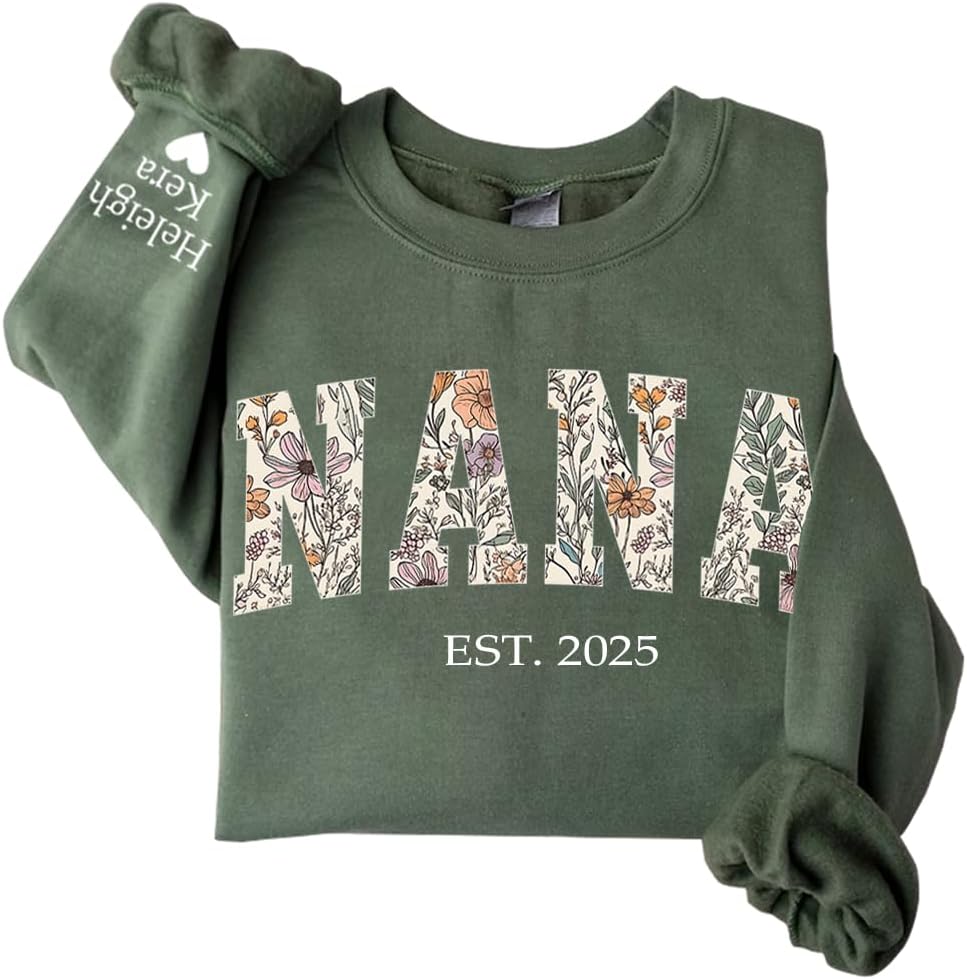 Chillever Custom Mama Grandma Sweatshirt, Personalized Mama Grandma Sweatshirts for Women, Gifts for Mothers Day Christmas -
