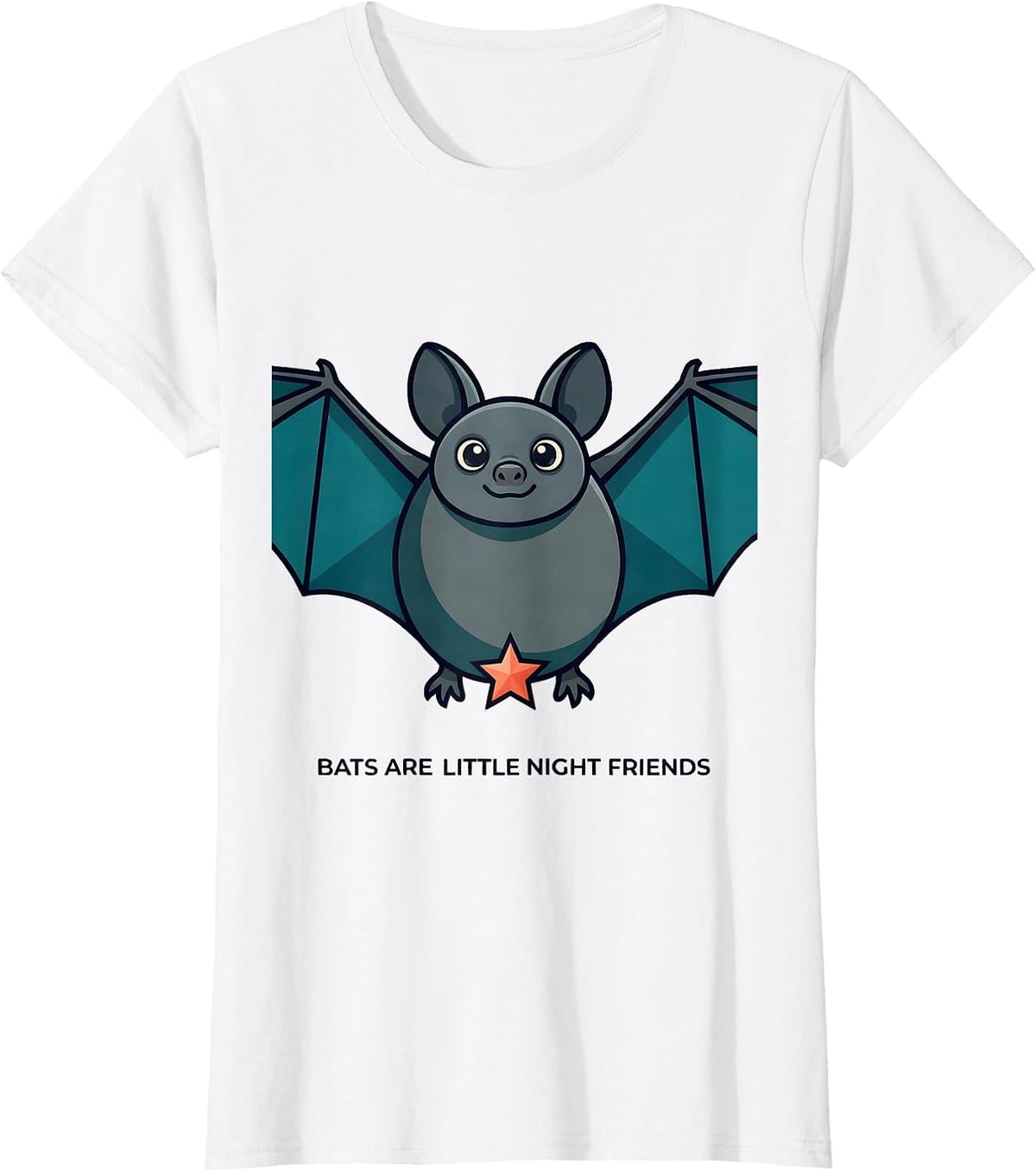 Women's Bats Are Little Night Friends Funny Bat Lover Wildlife Humor T-Shirt - White