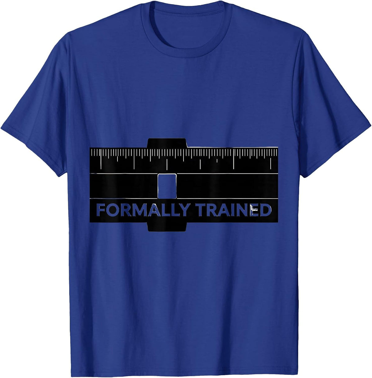 Men's Formally Trained Silhouette Retro Math Engineer Nerd Humor T-Shirt - Royal Blue