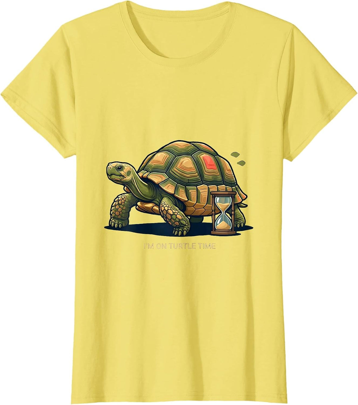 Women's I’m On Turtle Time Funny Turtle Lover Gift Tortoise Humor T-Shirt - Lemon Yellow